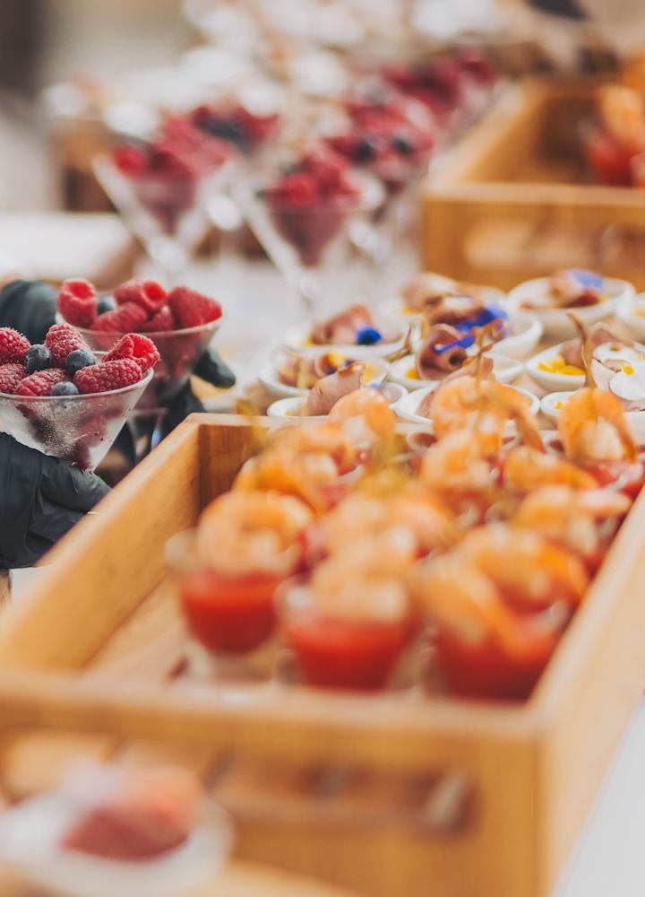 Chefs preparing desserts