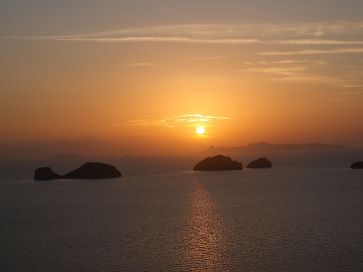View of the Gulf at Sunset from Conrad Koh Samui Hotel 