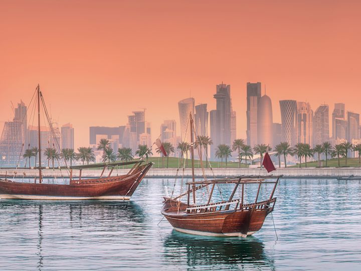 Ships with City Background