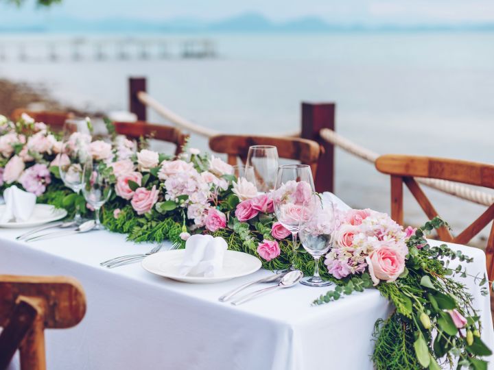 Wedding Roses and table settings