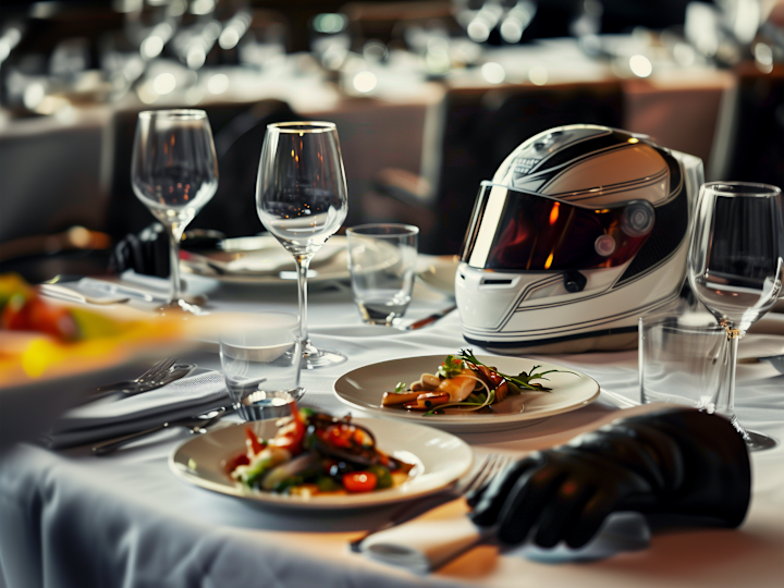 餐桌連碟、配方一頂頭盔及手套