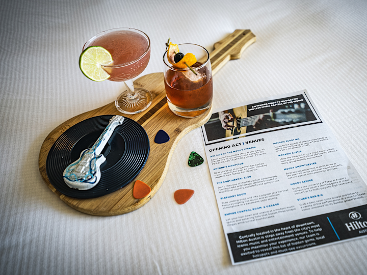 drinks and music notes