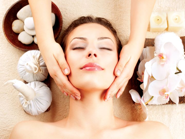 Woman Getting a Facial Massage