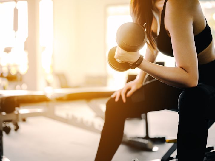 shot of woman doing workout in gym