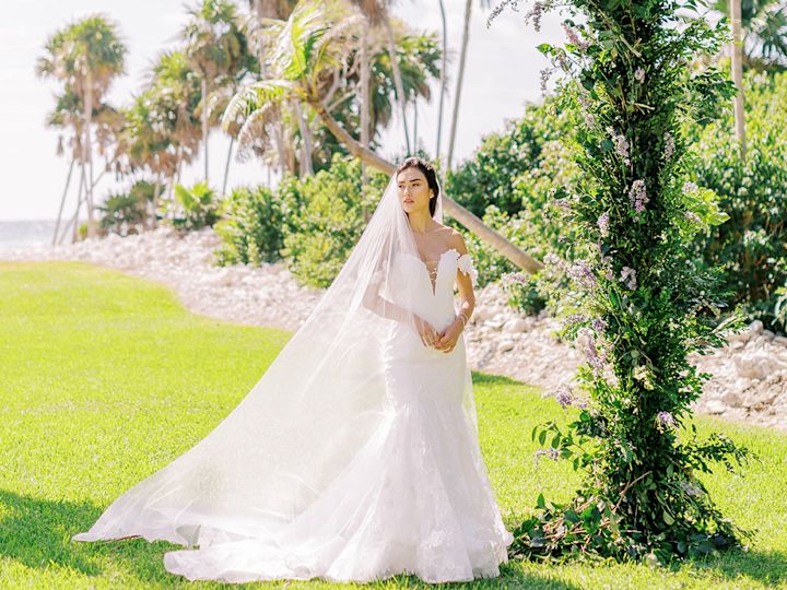 Bride Walking on a Garden
