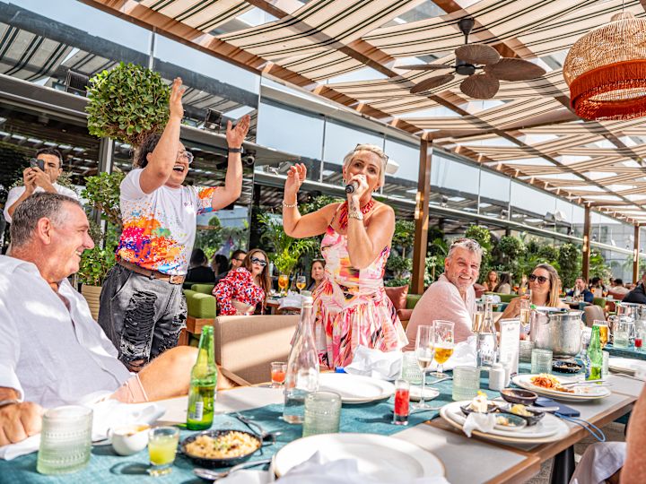 People Having Christmas Brunch at Ballaro Restaurant