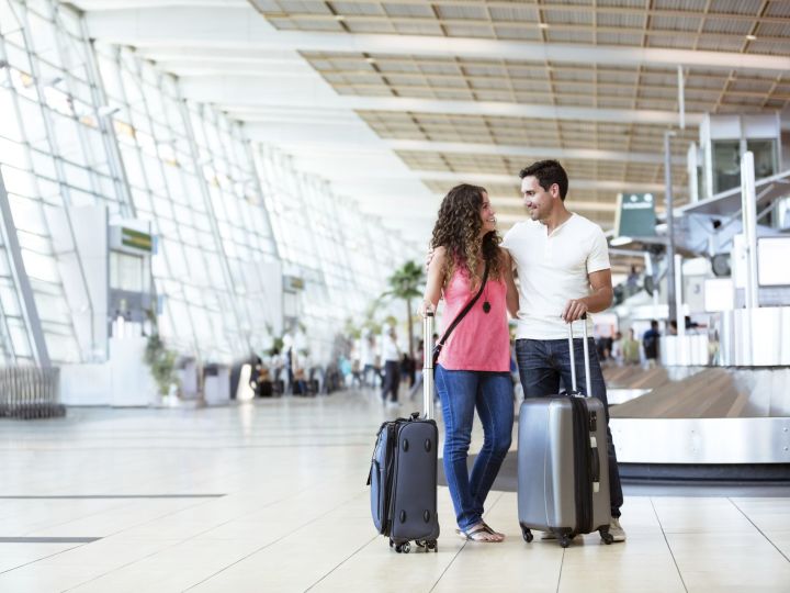 Stock image of couple in Airport