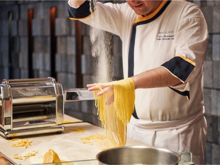 Chef making pasta in The Pasta Lab