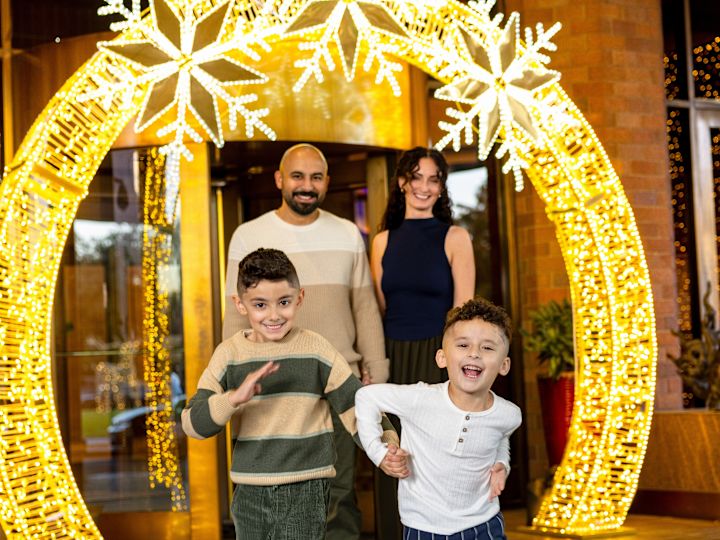 Family Having Fun at a Hotel during the Holidays