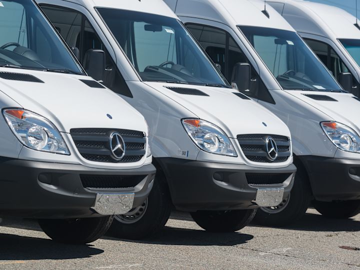Rental van stock image