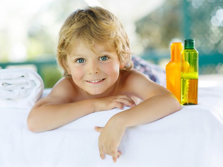 Kid smiling at the camera