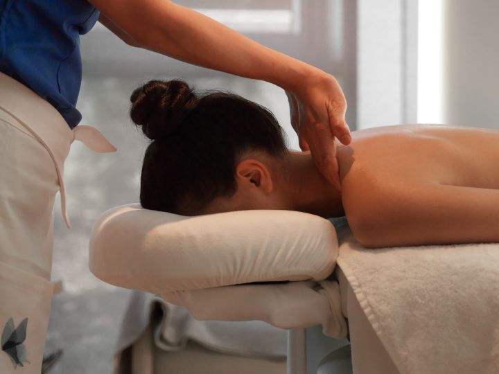 Woman on Massage Table Getting Treatment
