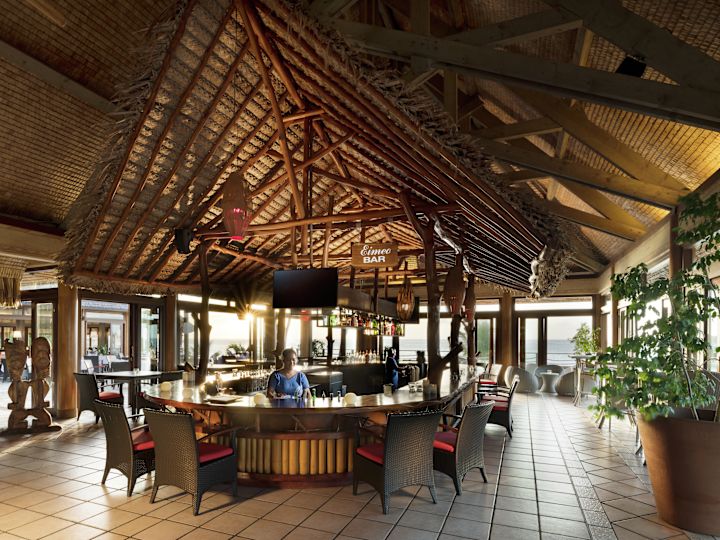 Eimeo Bar Area with Staff Member