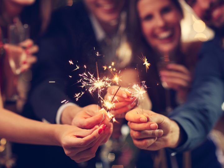 Women with sparklers