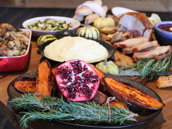 Thanksgiving food setup image