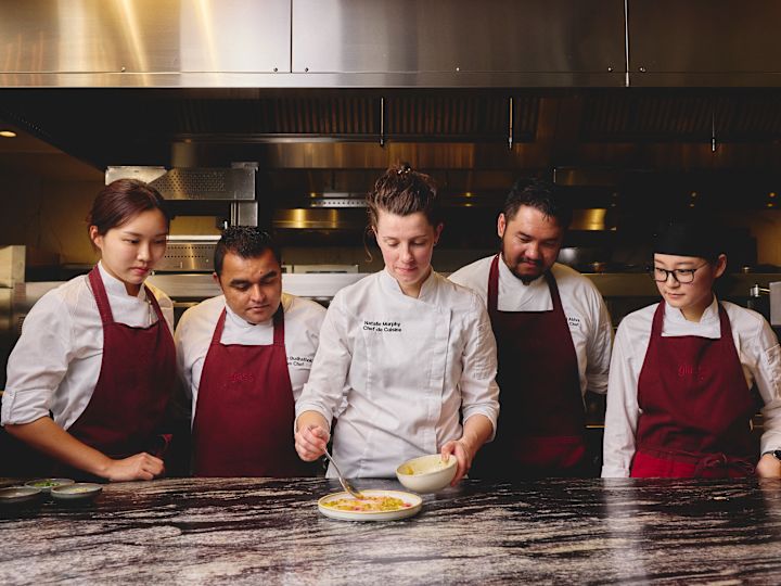 Staff members in the Glass Brasserie