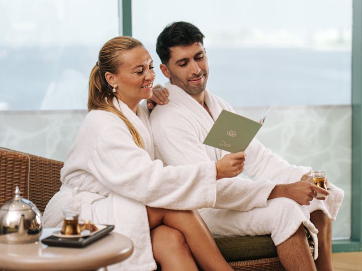 Couple Reading Services Menu Card at the Spa