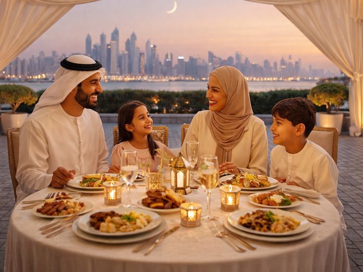 Familjemiddag på restaurang Mowsem