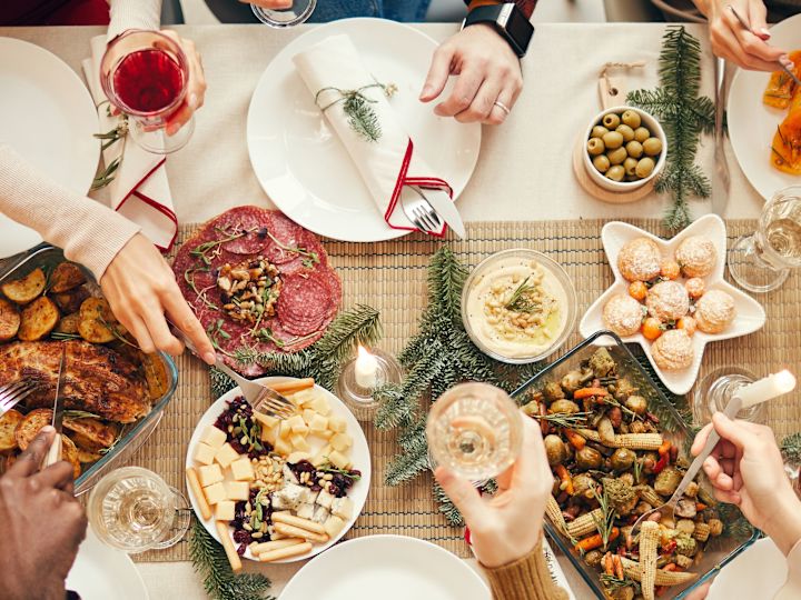 People Enjoying a Christmas Day Brunch