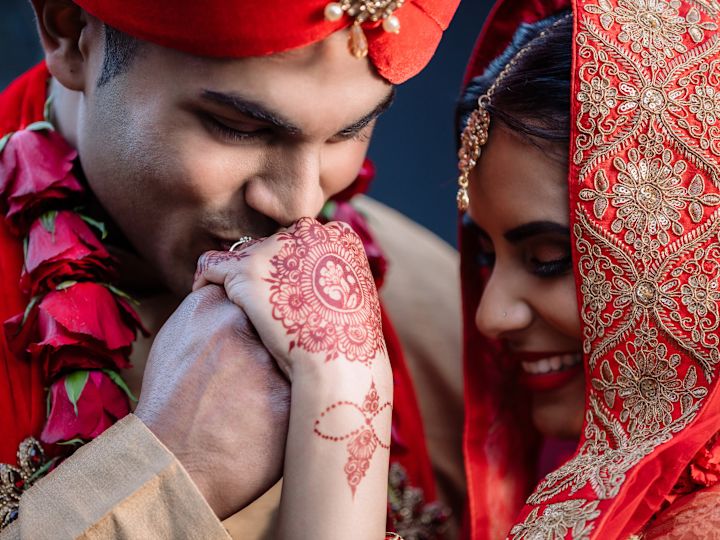 Indian Couple Celebrating Their Wedding