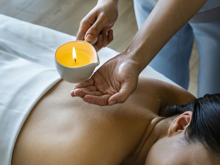 Person receiving massage