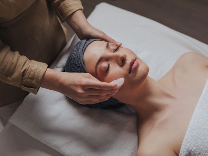 Woman having a facial in the spa
