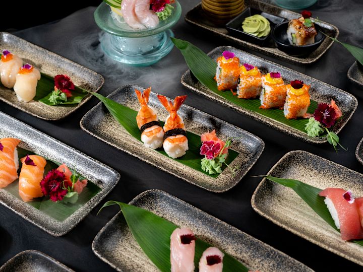 Food Selections on a Tray at RIN Restaurant