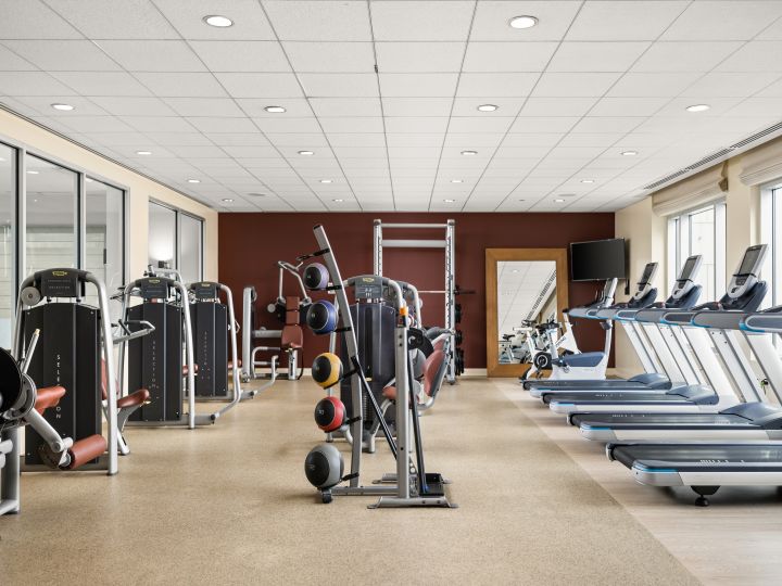 Fitness center with cardio machines