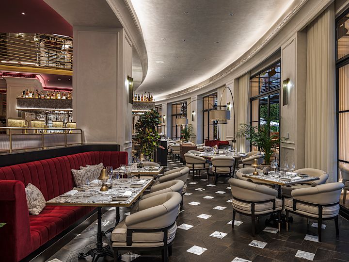 tables and seating in restaurant
