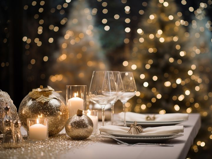festive holiday table setting