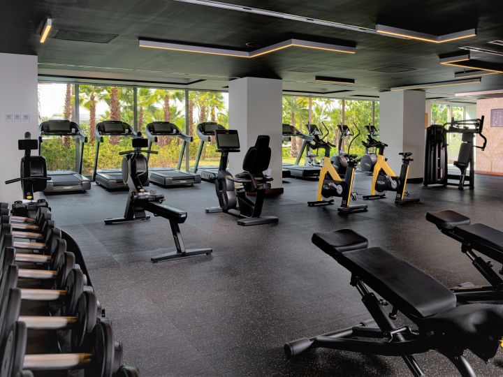 Fitness Center with Modern Equipment and Weights