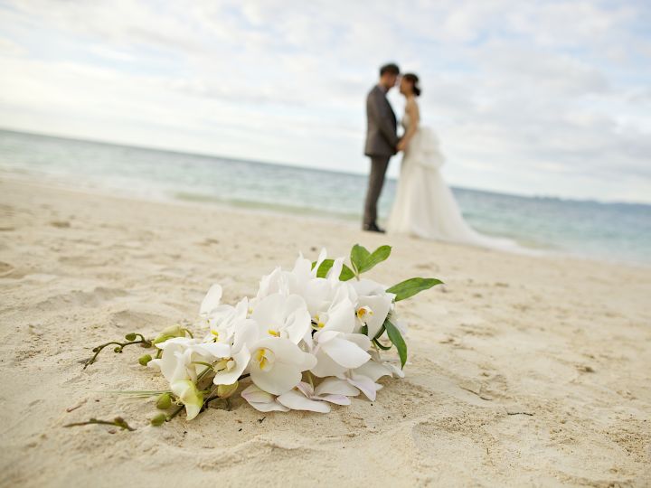 Married couple on the beach