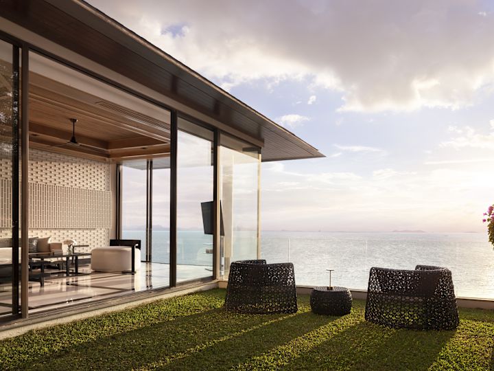 Vedere spre ocean de la Patio a unui apartament cu hotel