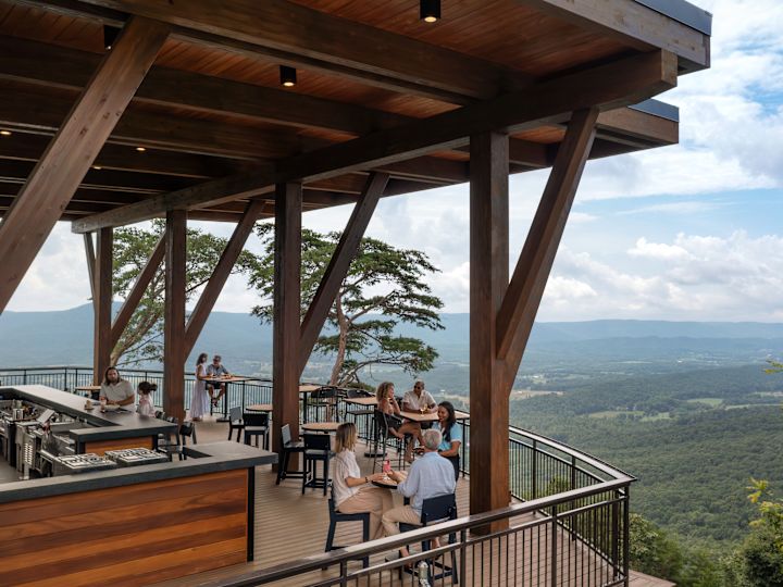 Skyside Restaurant with People