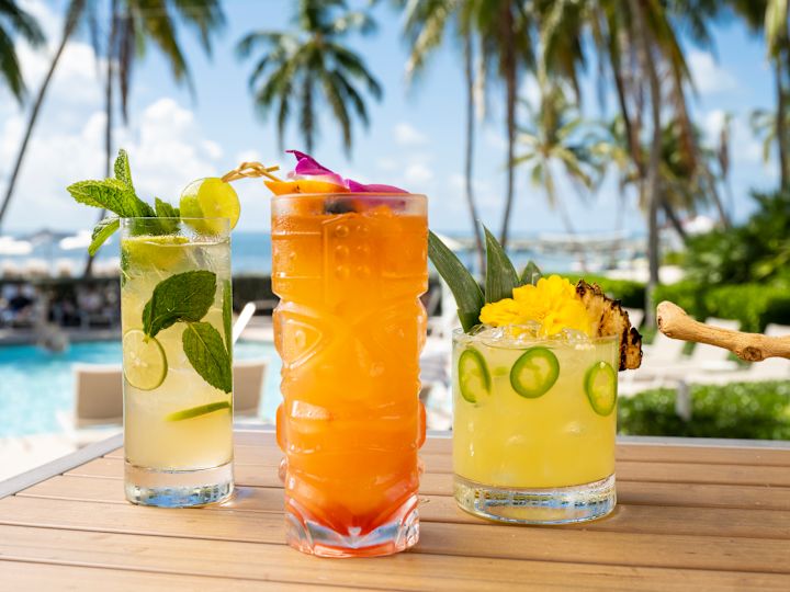 Dorada specialty cocktails by the outdoor pool