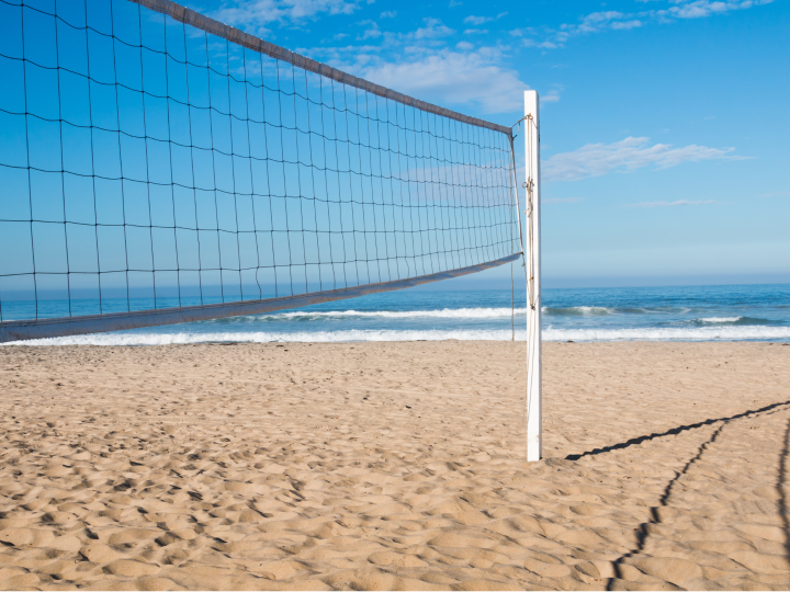 Okyanuslu plaj voleybolu net çekim