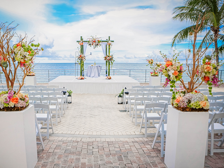 Wedding setup with sea view