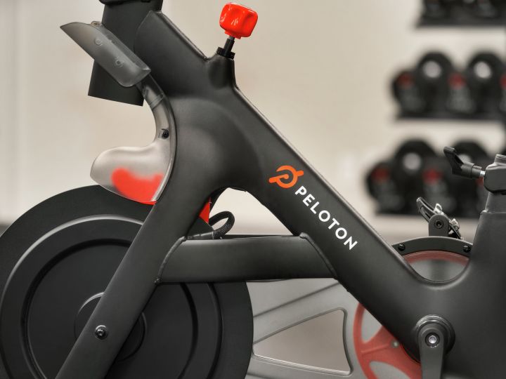 Convenient on-site fitness center featuring Peloton stationary exercise bicycles.