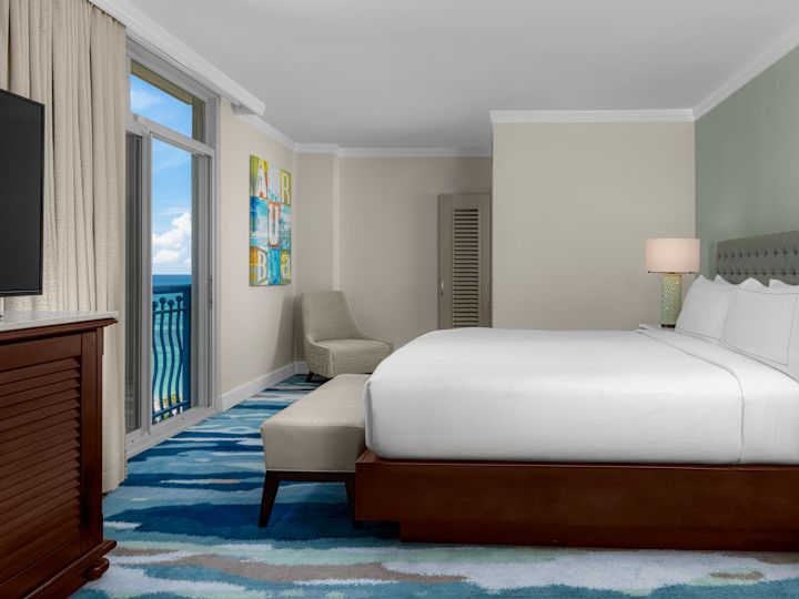 Large Bed in a Guest Room with a View