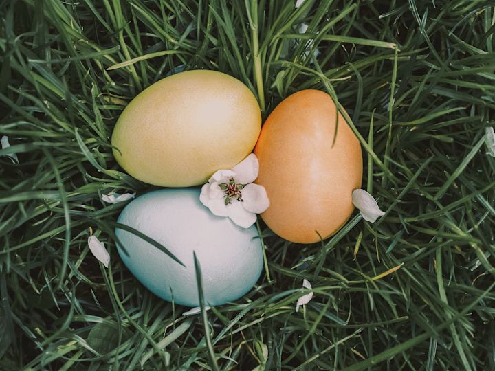 Tre uova di Pasqua sul campo