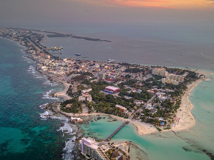 Aerial photo of Isla Mujeres