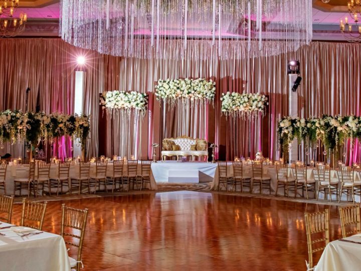 Ballroom setup for an Asian wedding