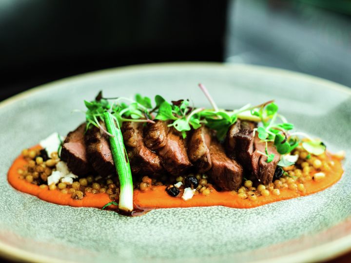 Luke  Mangan's Lamb Rump with Moroccan spiced couscous