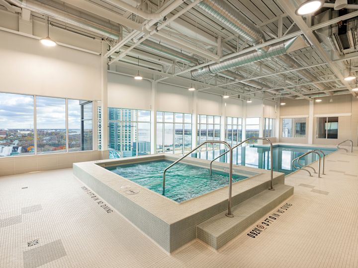 Indoor Pool Area with hot tub