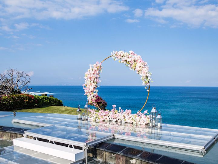 Area Decorated for a Wedding at the Beach