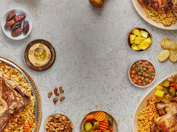 Food Selections on a Table at Mowsem Restaurant