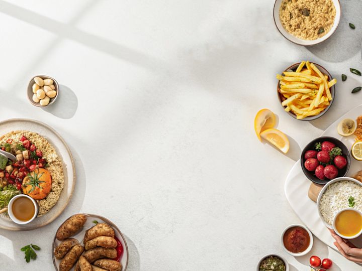 Sausages, Fries and Other Food Selections on a Table at Mowsem Restaurant