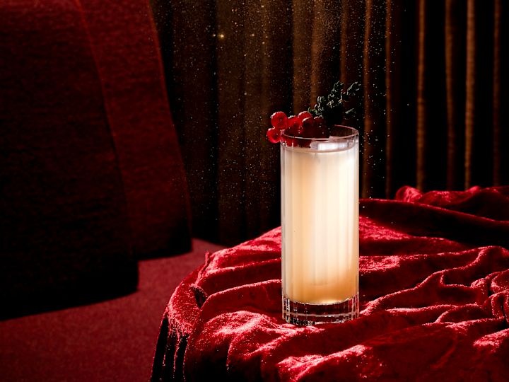 Festive Drink on a Table at Revery Bar