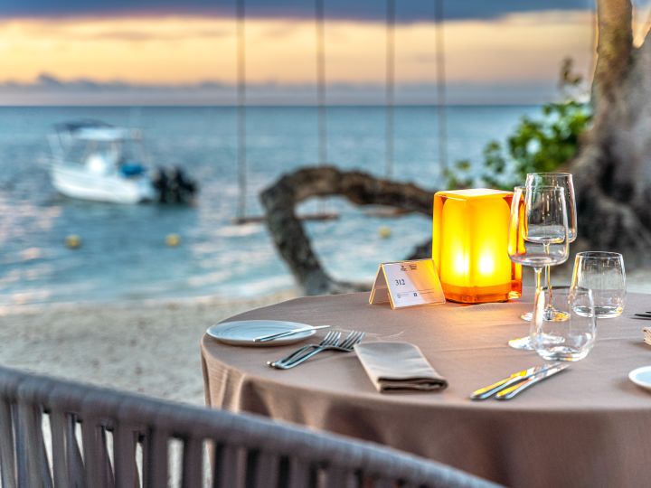 Table setup with light and crockery