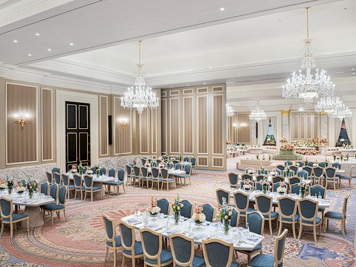 Ballroom Setup for a Wedding Celebration